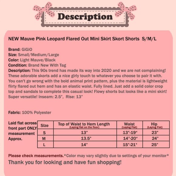 NEW Mauve Pink Black Leopard Animal Flared Shorts - Picture 9 of 9